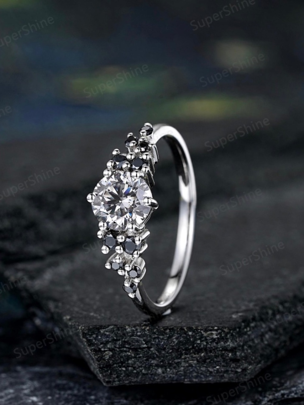 Moissanite Diamond Ring – 925 Sterling Silver – GRA Certificate
